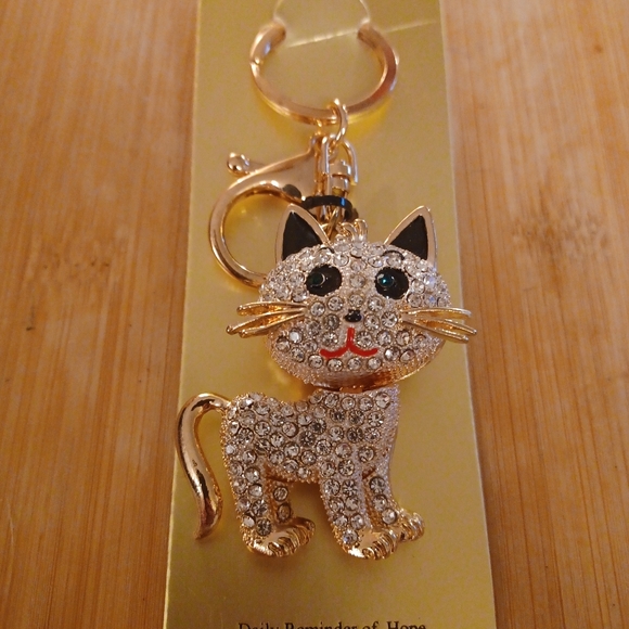 BLING BLING CAT JOINTED BAG CHARM/ KEYCHAIN NWT NATASHA - Picture 4 of 5